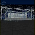 Nighttime Concert Stage With Bright Stage Lights Truss Structure And Cheering Audience