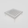 Modern Coffee Table With Striped Top Surface And Slim Woven Pattern Legs