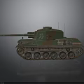 Military Tank 3D Model With Camouflage Coating Long Cannon Tracks And Number 71 Design