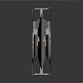 Sharp Silver Sword With Red Hilt Perforated Blade And Reflective Surface