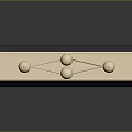 Golden Molecular Structure Model With Spheres Connecting Rods And Black Gold Base