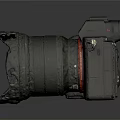 Sony Alpha Digital Camera With Damaged Lens Hood And Black Body Design