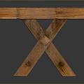 Rustic Wooden Table With Square Top And Crossed Legs Natural Design