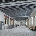 Station Interior With Ticket Machines Turnstiles Benches Windows And Modern Ceiling Design