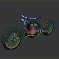 Vintage Unique Motorcycle Design With Red Body Black Tires And Classic Headlight