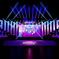 Vibrant Summer Music Festival Stage With Colorful Lighting