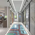 Modern Front Desk Reception Area With Marble Walls Glass Partitions And Elegant Lighting Design
