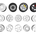 Various Stylish Car Wheels With Unique Spoke Designs And Chrome Finishes