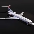 Alaska Passenger Plane With White Body And Red Tail On Black Background