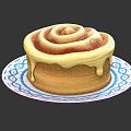 Modern Cake Cream Pie Cinnamon Rolls 3d model