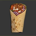 Delicious Grilled Chicken Wrap With Fresh Vegetables And Creamy Sauce