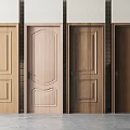 Various Wooden Hinged Doors With Different Panel Designs And Colors For Interior 3d model