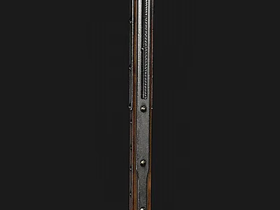 Classic Vintage Rifle With Wooden Stock Metal Barrel And Detailed Engravings 3d model