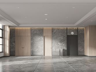 modern elevator hall office hall elevator lobby 3d model