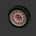 Car Parts Black Rubber Tire With Silver Alloy Wheel Rim And Holes