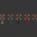 Colorful Vintage Desktop Table Fans With Various Hues And Classic Design