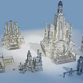 Exquisite European Architecture Models Featuring Towers Domes And Classical Details