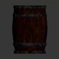 Rustic Wooden Barrel With Metal Hoops And Distressed Wood Texture