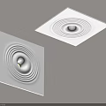 Modern White Square Ceiling Lights With Circular Patterns And Central Source 3d model