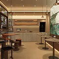 Modern Dessert Shop Exterior With Glass Facade Bright Lighting And Indoor Seating