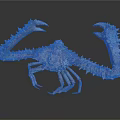 Deep Sea Crab With Large Spiky Claws And Textured Body On Dark Background With Reflection