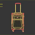 Black Suitcase with Telescopic Handle Rolling Wheels and Zipper Pocket for Travel