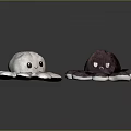 Cute Plush Octopus Home Decor Furniture Toys In Light Gray And Dark Purple