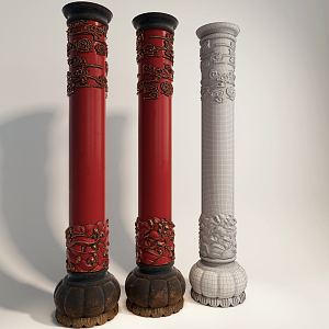 Chinese pillar 3d model