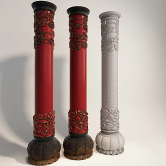 Chinese pillar 3d model