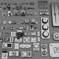 Various Switch Panels With Different Control Buttons Knobs And Designs