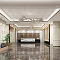 Elegant Hotel Lobby Interior With Mountain Painting Sofas Coffee Tables Rug And Chandelier