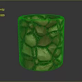 Cylindrical Decorative Item Featuring Colorful Stone Texture And Green Grass Details