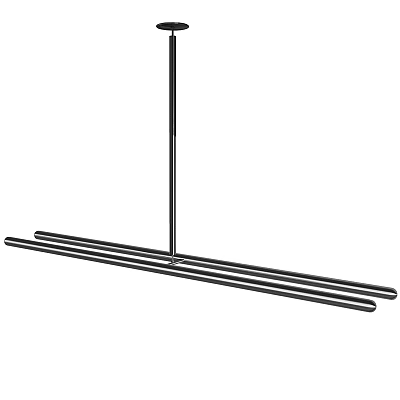 Sleek Modern Linear Chandelier With Suspended Horizontal Metal Bars For Contemporary Spaces 3d model