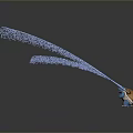 Butterfly Formed By Blue Particles With Flowing Trail In 3D Abstract Scene