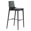 Modern Black Bar Stools Set Of Two With Sleek Metal Frame Design