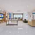 5G Experience Store Interior With Mobile Phone Displays Large Screen And Comfortable Seating