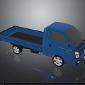 Blue Small Pickup Truck With Open Bed Cab And Shiny Silver Wheels