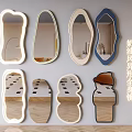 Creamy Style Irregular Shaped Full Length Mirrors with Unique Designs for Home Decor