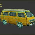 Modern bus minibus minivan driverless bus 3d model