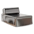 Single Sofa With Shiny Silver Metallic Finish Modern Minimalist Design 3d model