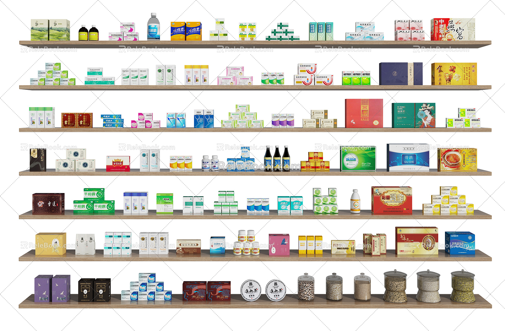 Modern Drug Pharmacy Drug and Health Products Display Portfolio model