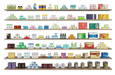 Modern Drug Pharmacy Drug and Health Products Display Portfolio 3d model