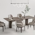 Modern Dining Table and Chair Combination Dining Table and Chair 3d model