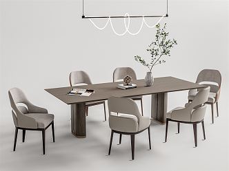 Modern Dining Table and Chair Combination Dining Table and Chair 3d model