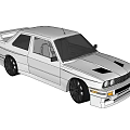 Classic Sports Car With Retro Design Black Wheels Rear Spoiler And Front Air Intakes
