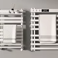 White Bathroom Heating Towel Racks With Towels Aromatherapy Sticks And Small Bottles