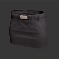 Stylish Gray Skirt With Belt And Metal Buckle For Casual Outfits