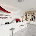 Modern Service Hall With Reception Desk And Workspaces 3d model