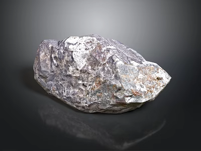 Raw Natural Mineral Rock With Multicolored Surface Texture And Reflective Base 3d model