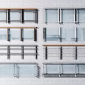 Various Modern Railing Designs Featuring Glass Panels and Metal Frames